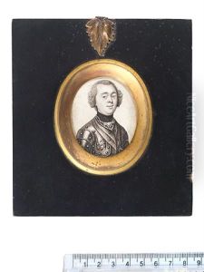 A Gentleman, Wearing Suit Of Armor, White Chemise, Black Stock And Powdered Hair by James Ferguson