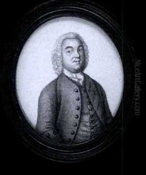 Husband, Wears A Coat, Waistcoat, Stock And A Powdered, Curled Wig (+ Wife, Wears A Dress With Laced Corset, Lace Trim, A String Of Pearls At Her Neck And White Indoor Cap; Pair) - view 1