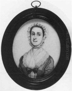 A Lady In Dress With Lace-trimmed Fichu Held With Bow And Lace Indoor Cap A Lady In Dress With Lace-trimmed Fichu Held With Bow And Lace Indoor Cap