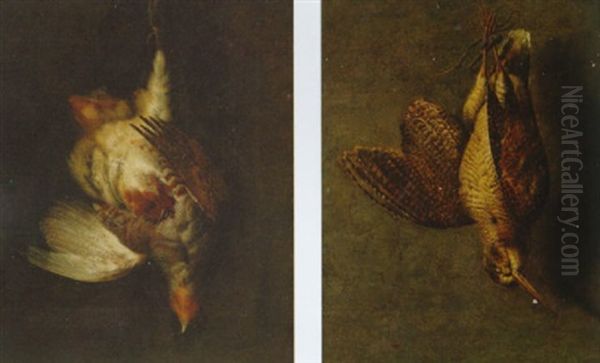 A Dead Partridge Hanging From A Nail - view 1