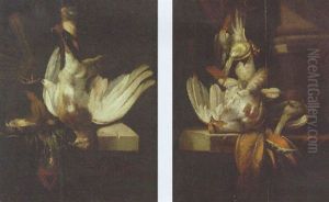 A Dead Partridge And Other Dead Game Birds On A Stone Ledge by William Gowe Ferguson