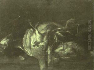 Still Life With Partridge And A Mallard In A Larder by William Gowe Ferguson