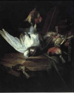 Nature Morte Med Fuglevildt Pa Stenkarm
