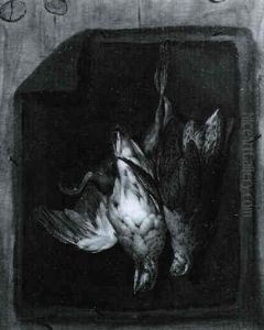 Trompe L'oeil Zweier Erlegter Vogel
