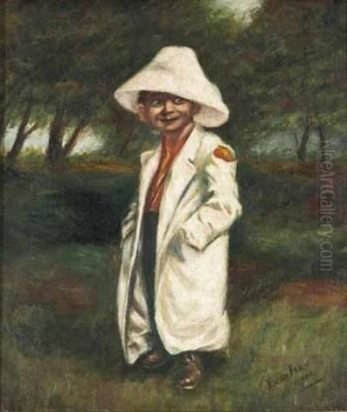 Young Boy In An Oversized Coat - view 1