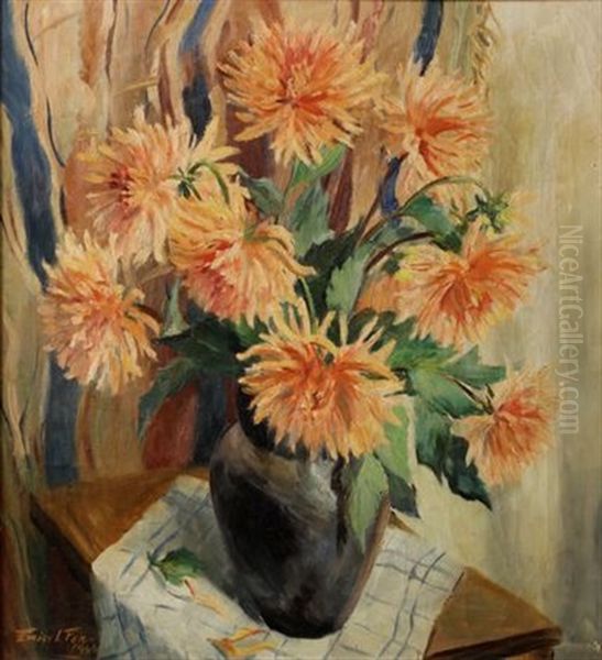 Dahlias In A Vase - view 1