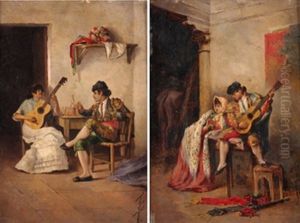 Pareja De Escenas Costumbristas (pair) by Jose Fernandez Alvarado