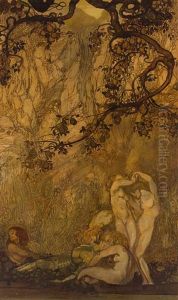 Gentil Llevado Por Las Aguas Encantadas Y Adormecido Por Las Caricias De Flordenieve by Nestor Fernandez de la Torre