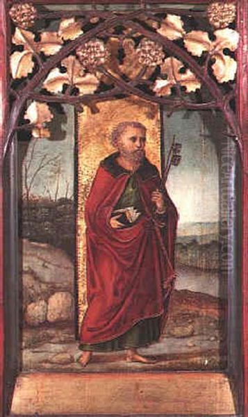 St. Peter Standing In A Landscape Before A Cloth Of Gold - view 1