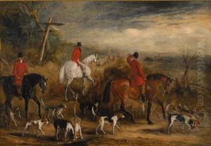 Huntsmen And Hounds At A Crossroads by John Ferneley Jr.