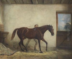 Pickle And A Groom In A Stable by John Ferneley Jr.