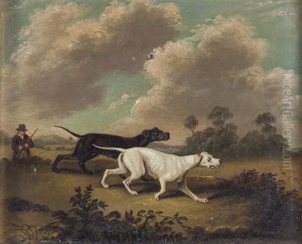 Pointers In A Landscape With Hunter - view 1