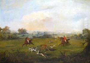 Extensive Landscape With Huntsmen And Hounds by John Ferneley Jr.