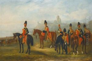 Xv Kings Hussars - A Rest On The March And In Two Ranks (2 Works) by John Ferneley Jr.