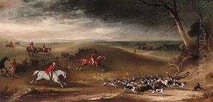 The Belvoir Hunt Near Stathern Village by John Ferneley Jr.
