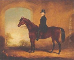 A Gentleman On A Bay Hunter, A Landscape Beyond A Gentleman On A Bay Hunter, A Landscape Beyond