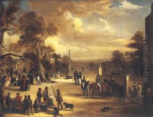Village Scene, Asterby, Lincolnshire by John Ferneley Jr.