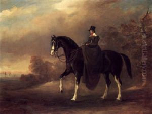Mrs Lorraine Smith Out Hunting In A Landscape by John Ferneley Jr.