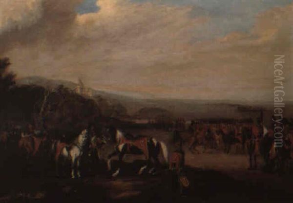 The 10th Royal Hussars On Manoeuvres Below A Castle - view 1