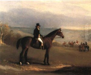 A Huntsman On His Bay Hunter In A Landscape, The Hunt Beyond by John Ferneley Jr.