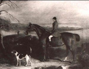 A Huntsman On A Chestnut Hunter With Hounds by John Ferneley Jr.