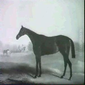 Portrait Of A Race Horse In A Rutland Landscape Near        Empingham