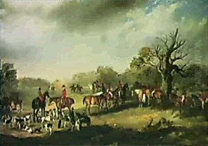 The Meet Of The York And Ainsty Hunt At Red House Wood, On Tuesday 1st November 1842 With The Master, Mr. Ralph by John Ferneley Jr.