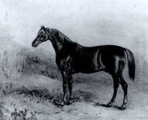 "general Chasse": A Chestnut Racehorse In A Landscape by John Ferneley Jr.