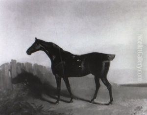 A Bay Hunter In Landscape by Claude Lorraine Ferneley