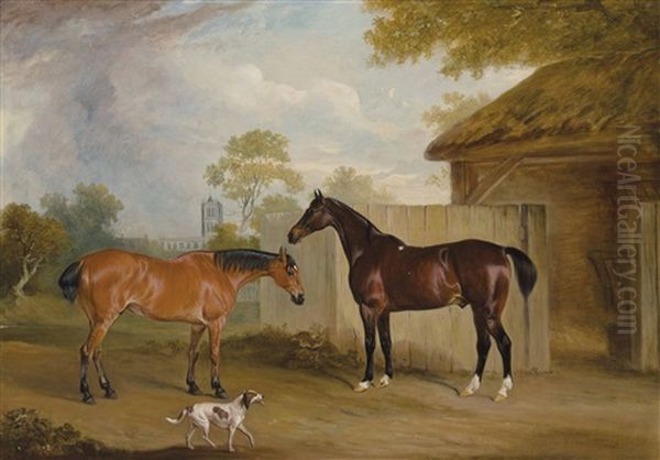 Mr. William Massey Stanley"s Hunters Eventful And Ranksbro, With A Hound - view 1