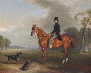 Sir Montague Welby, On A Chestnut Hunter, With Terriers