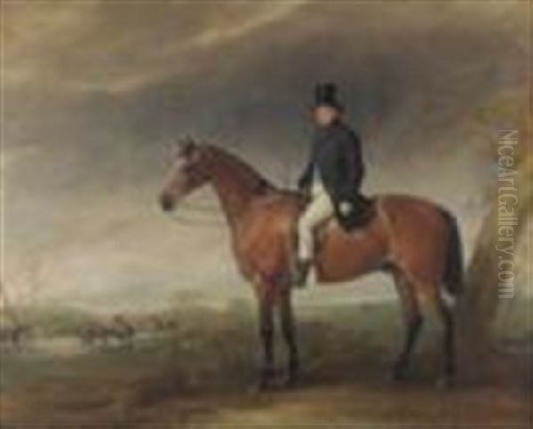 Mr Collins, June, On A Hunter With Huntsmen And Hounds In The Distance - view 1
