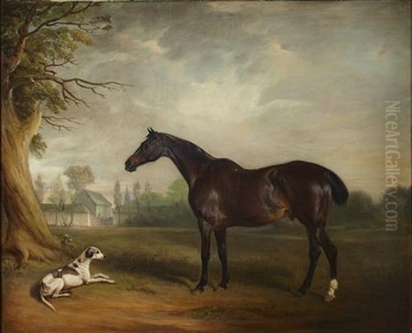 Hunter And Dog By A Tree (study) - view 1