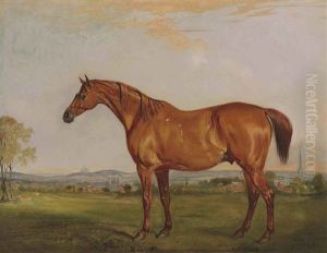 Shamrock, The Chestnut Hunter Of The Rev. Charles Thornton, Belvoir Castle In The Distance by John E. Ferneley