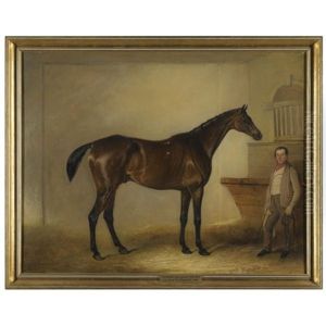 "zohrab", A Bay Hunter, With His Groom Tom Sly, In A Stable