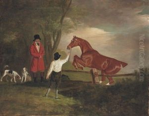Dick Christian Schooling The Hon. Berkeley Cravens's Chesnut Hunter by John E. Ferneley