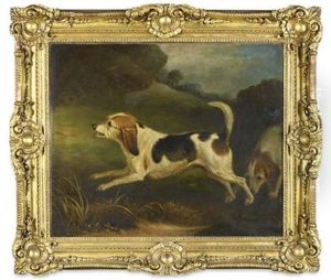 Study Of A Terrier In Landscape by John E. Ferneley