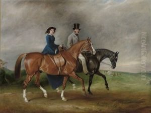 Thomas Tertius Paget And His Wife, Geraldine Mccausland, Riding On "satan" And "jessica" In Bradgate Park by John E. Ferneley