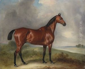 "bulldog," A Bay Hunter In A Landscape by John E. Ferneley