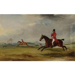 Lord Robert Manners On Benefit, Lord Charles On Featherlegs, And The Duke Of Rutland Hunting Near Belvoir Castle by John E. Ferneley
