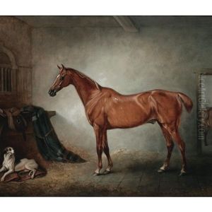 Firebird, A Chestnut Hunter, And Policy, A Foxhound, In A Loose Box