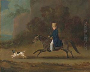 Henry, 3rd Earl Of Lonsdale, On A Grey Pony, With A Terrier