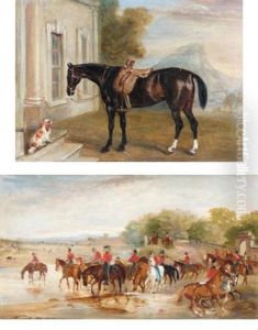 Light Dragoons Watering Their Mounts (+ A Dark Bay Hunter Outside A House With A Spaniel; 2 Works)