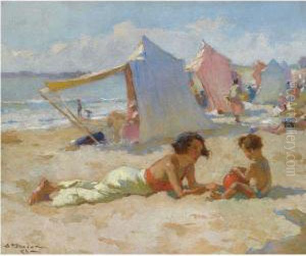 Playing On The Beach by Charles Garabed Atamian