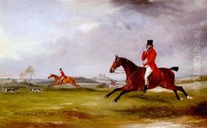 Lord Robert Manners On "benefit," Lord Charles On "featherlegs," And The Duke Of Rutland, Hunting Near Belvoir Castle by John E. Ferneley