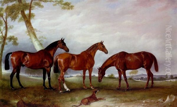 "marvel," "kingfish," And "the Lad," The Hunters Of William Angerstein, Esq. With "spring," A Greyhound In A Landscape - view 1