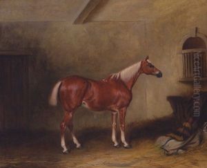 James Hall's "geloni," A Chestnut Hunter In A Stable by John E. Ferneley