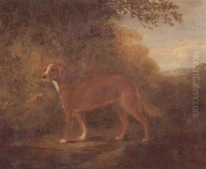 Red And White Setter In Landscape by John E. Ferneley