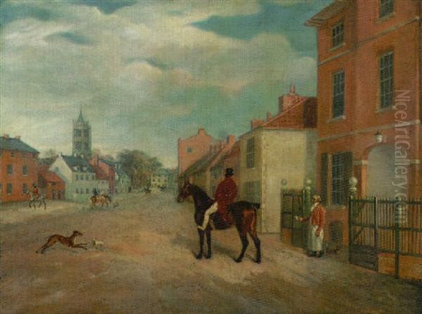 The High Street, Melton Mowbray, With A Huntsman In The Foreground - view 1