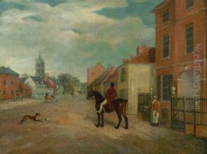 The High Street, Melton Mowbray, With A Huntsman In The Foreground
